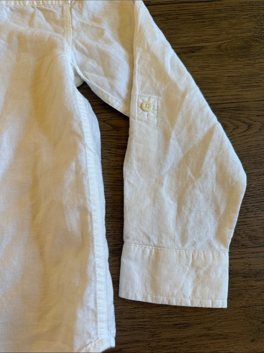 Gymboree White Linen Long-Sleeve Button-Down Shirt for Kids